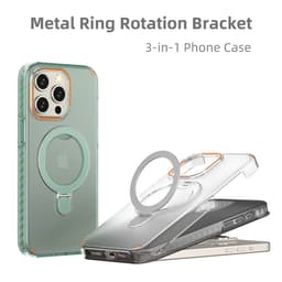 image-New Colorful Magnetic Bracket Phone Case With Holder Stand Cover For Magesafe Magnetic Transparent Wireless Charge Case For Phone