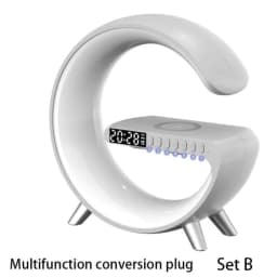 image-New Intelligent G Shaped LED Lamp Bluetooth Speake Wireless Charger Atmosphere Lamp App Control For Bedroom Home Decor