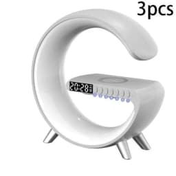 image-New Intelligent G Shaped LED Lamp Bluetooth Speake Wireless Charger Atmosphere Lamp App Control For Bedroom Home Decor