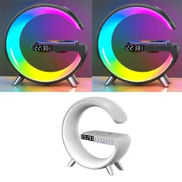image-New Intelligent G Shaped LED Lamp Bluetooth Speake Wireless Charger Atmosphere Lamp App Control For Bedroom Home Decor