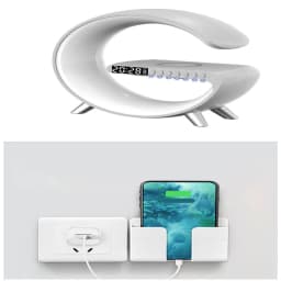 image-New Intelligent G Shaped LED Lamp Bluetooth Speake Wireless Charger Atmosphere Lamp App Control For Bedroom Home Decor