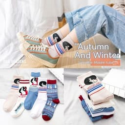 image-Socks Trendy Tube White Rabbit High-top Cotton Socks