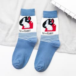 image-Socks Trendy Tube White Rabbit High-top Cotton Socks