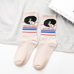 image-Socks Trendy Tube White Rabbit High-top Cotton Socks