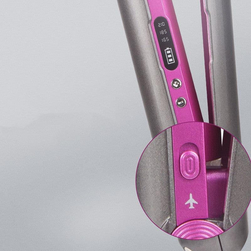 image-Professional Hair Straightener Ceramic Flat Iron 2 In 1 Cordless Hair Straightener And Curler Rechargeable Wireless Straightene