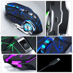 image-Wireless 2.4G USB Optical Gaming Mouse 2400DPI Professional Gamer Mouse Backlit Rechargeable Silent Mice For PC Laptop
