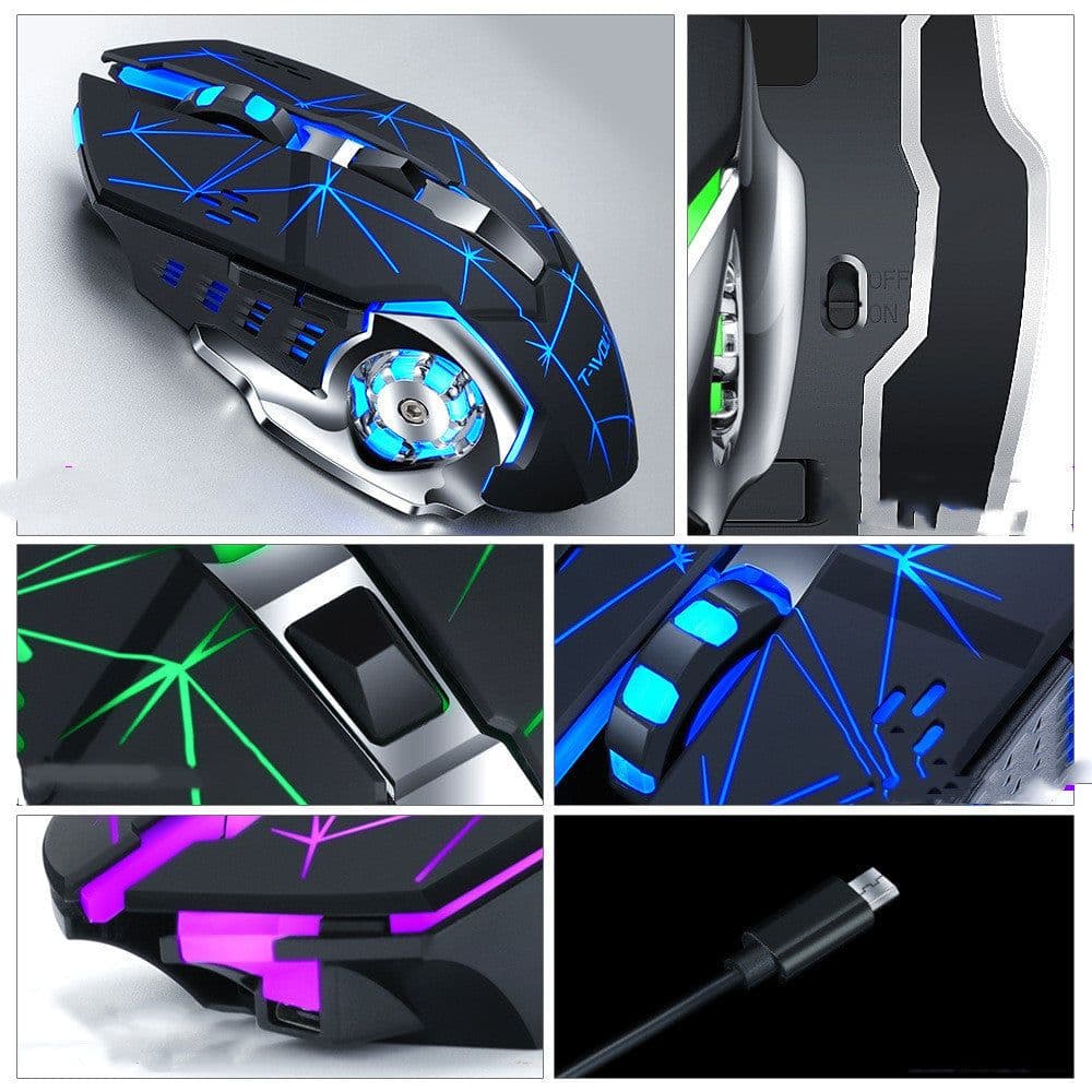 image-Wireless 2.4G USB Optical Gaming Mouse 2400DPI Professional Gamer Mouse Backlit Rechargeable Silent Mice For PC Laptop