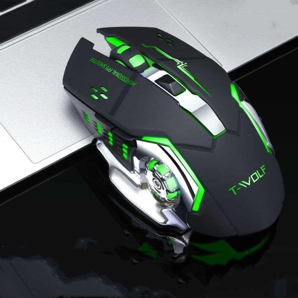 image-Wireless 2.4G USB Optical Gaming Mouse 2400DPI Professional Gamer Mouse Backlit Rechargeable Silent Mice For PC Laptop