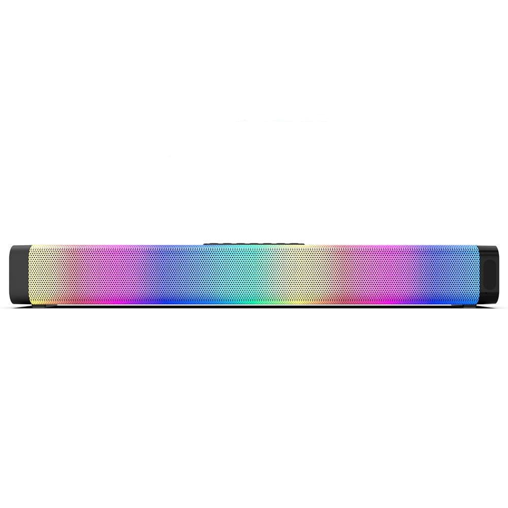image-Computer Game Speakers With RGB Light Powerful Bass Stereo Sound USB 3.5mm Optical Soundbar PC 20W Speaker