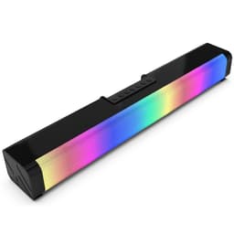image-Computer Game Speakers With RGB Light Powerful Bass Stereo Sound USB 3.5mm Optical Soundbar PC 20W Speaker