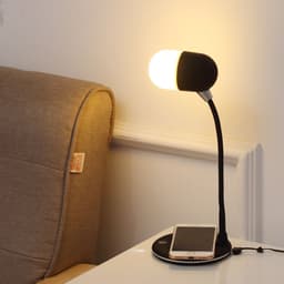 image-3 IN 1 Desk Lamp With Qi Wireless Charger 5W Bluetooth Speaker USB Dimmable For Bedroom