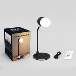 image-3 IN 1 Desk Lamp With Qi Wireless Charger 5W Bluetooth Speaker USB Dimmable For Bedroom
