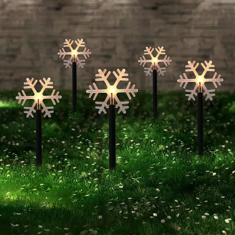 image-Christmas Snowflake Garden Lights Snowflake Lights Outdoor Waterproof Christmas Decor Ground Lights Lawn Night Light