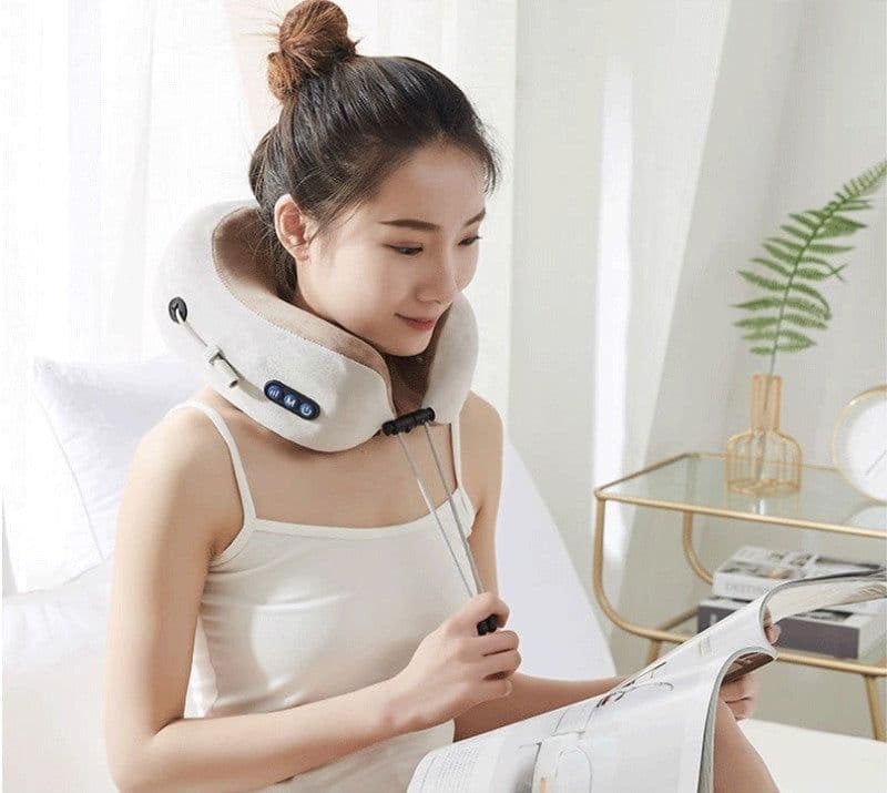 image-U Shaped Massage Pillow Neck Massage Device Electric Neck Massager Apparatus Shoulder Back Cervical Massager For Body Relaxation