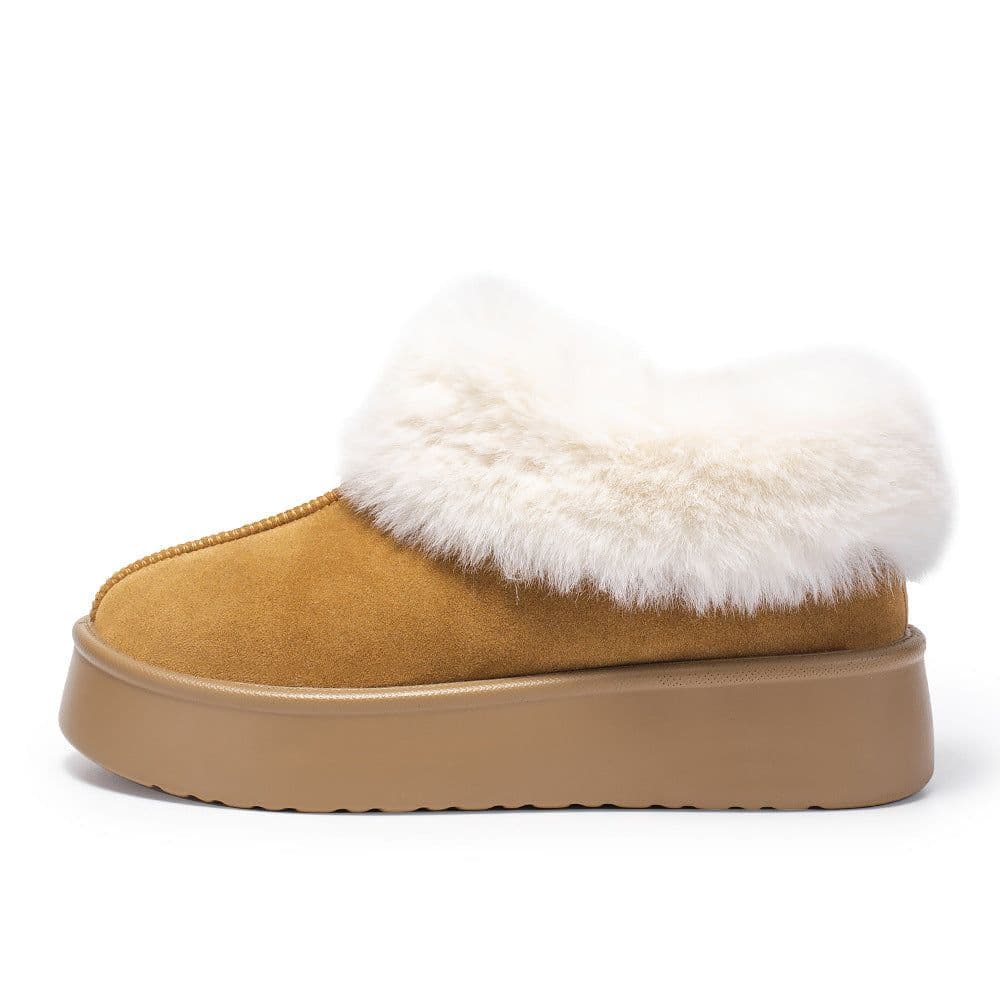 image-2023 new cross-border large size snow boots one-legged lazy high-end warm and versatile women's cotton shoes with thick soles for women
