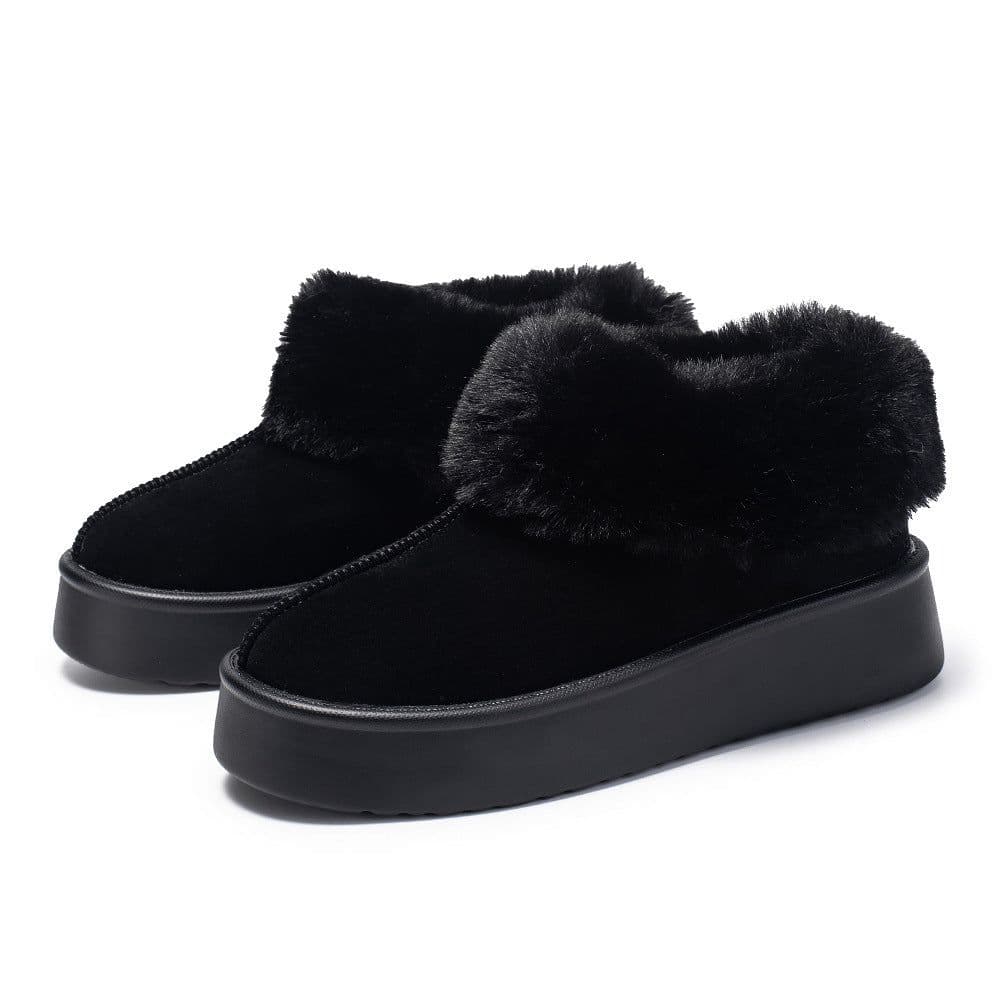 image-2023 new cross-border large size snow boots one-legged lazy high-end warm and versatile women's cotton shoes with thick soles for women