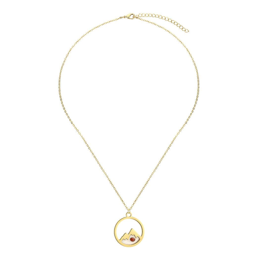image-Fashion New Popular Stainless Steel Mustard Seed Pendant Moving Mountains Personality Trend Seed Necklace