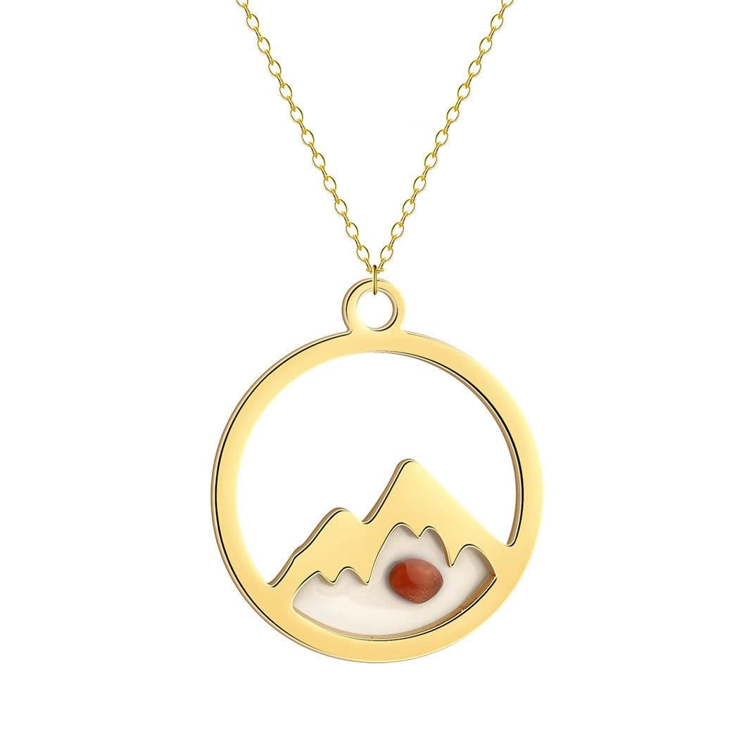 image-Fashion New Popular Stainless Steel Mustard Seed Pendant Moving Mountains Personality Trend Seed Necklace