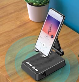 image-Mobile Phone Smart Broadcaster Stand Wireless Bluetooth Speaker Device HD Mic Strong Sound Field For Live Broadcast Desk Holder