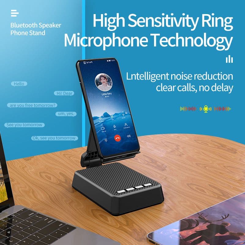 image-Mobile Phone Smart Broadcaster Stand Wireless Bluetooth Speaker Device HD Mic Strong Sound Field For Live Broadcast Desk Holder