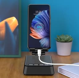 image-Mobile Phone Smart Broadcaster Stand Wireless Bluetooth Speaker Device HD Mic Strong Sound Field For Live Broadcast Desk Holder