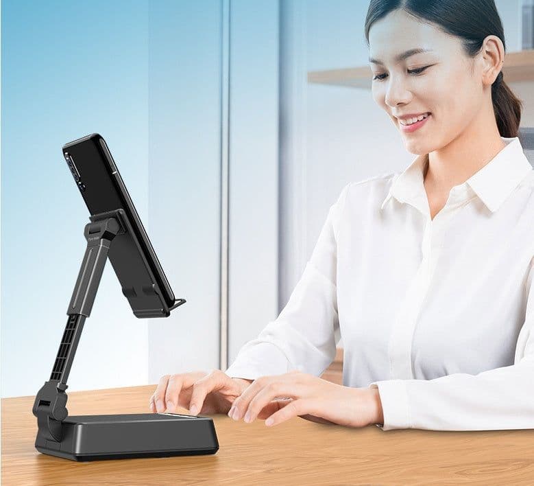 image-Mobile Phone Smart Broadcaster Stand Wireless Bluetooth Speaker Device HD Mic Strong Sound Field For Live Broadcast Desk Holder