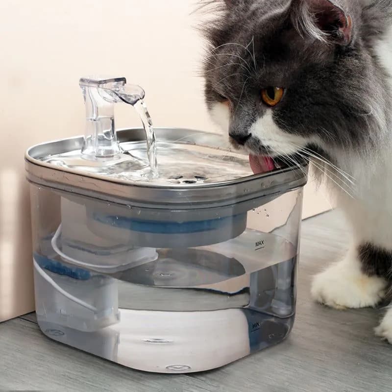 image-Pet Cat Dog Stainless Steel Automatic Circulation Water Dispenser Intelligent Fountain Pets Accessories