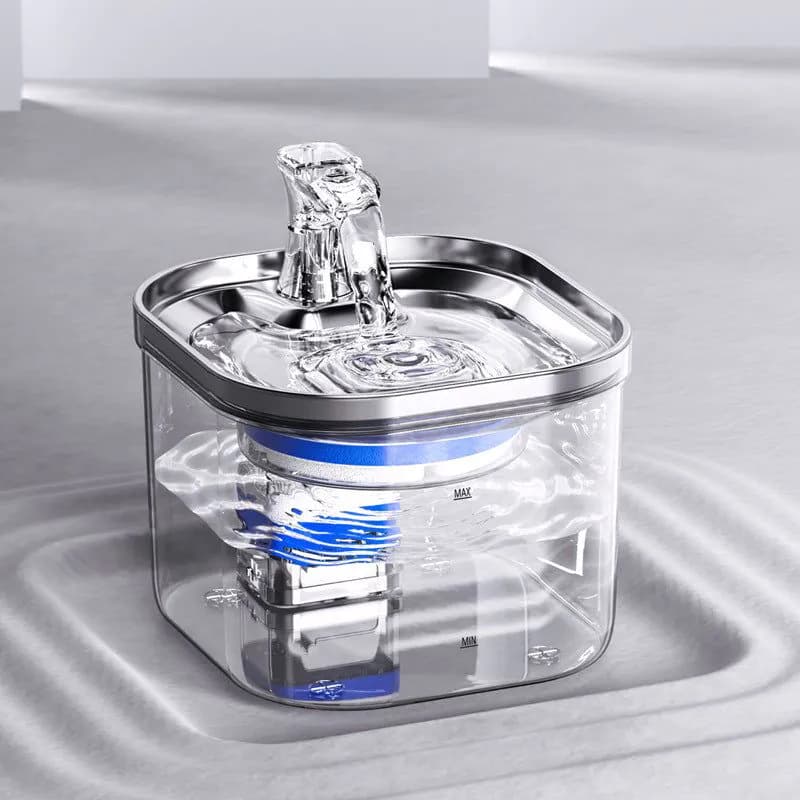 image-Pet Cat Dog Stainless Steel Automatic Circulation Water Dispenser Intelligent Fountain Pets Accessories