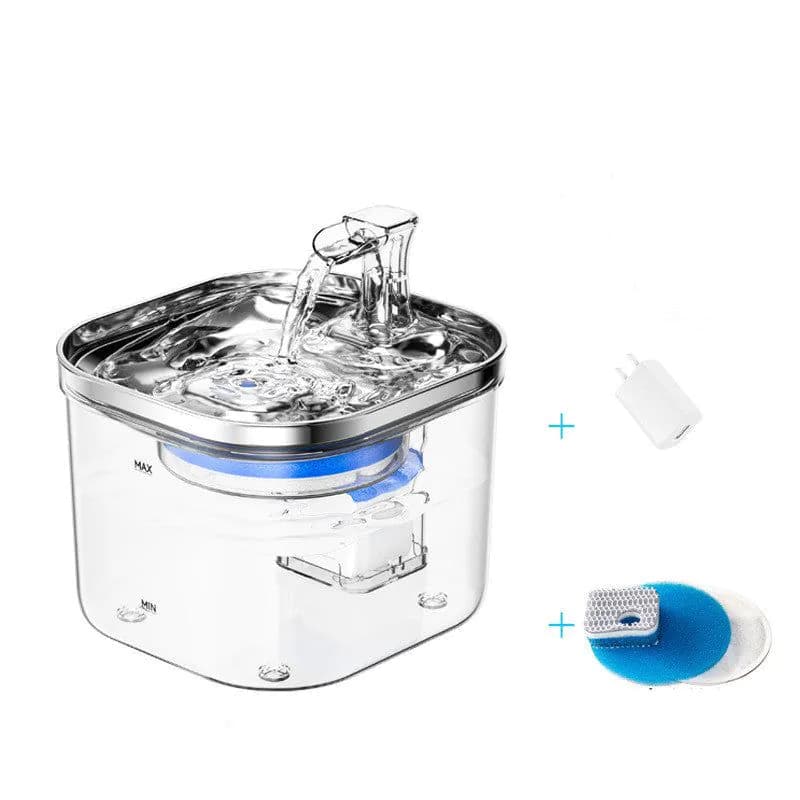 image-Pet Cat Dog Stainless Steel Automatic Circulation Water Dispenser Intelligent Fountain Pets Accessories