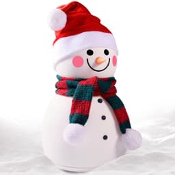 image-Christmas Snowman Music Night Light Rechargeable Portable Cute Silicone Small Night Lamp Durable Baby Toy Lamp Christmas Gift