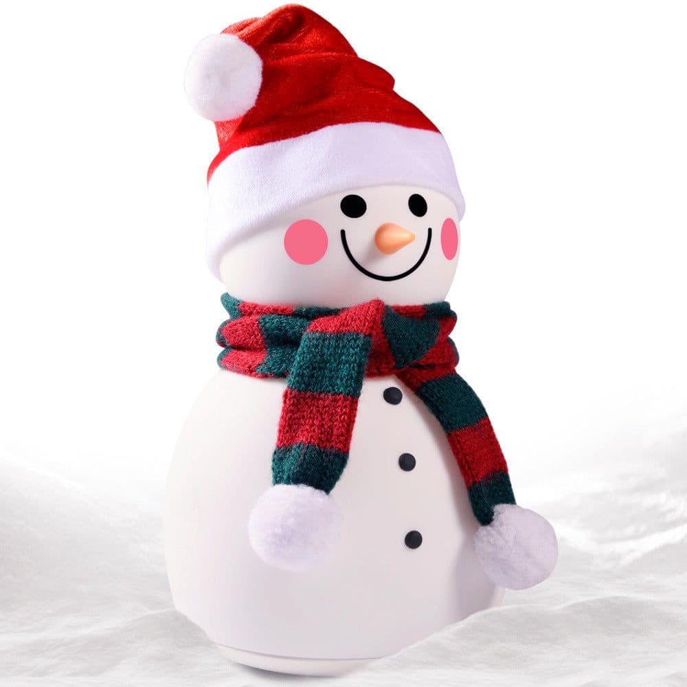 image-Christmas Snowman Music Night Light Rechargeable Portable Cute Silicone Small Night Lamp Durable Baby Toy Lamp Christmas Gift