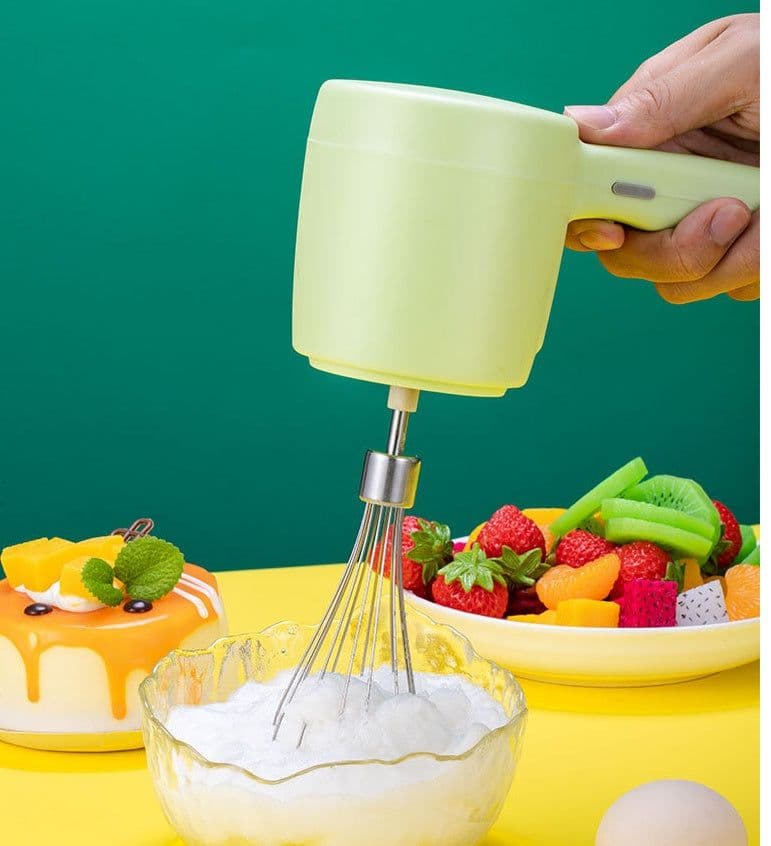 image-Blender 2 In 1 Multifunctional Electric Hand Mixer USB Planetary Handheld Mixer With Bowl Food Processors Chopper Beater Frother