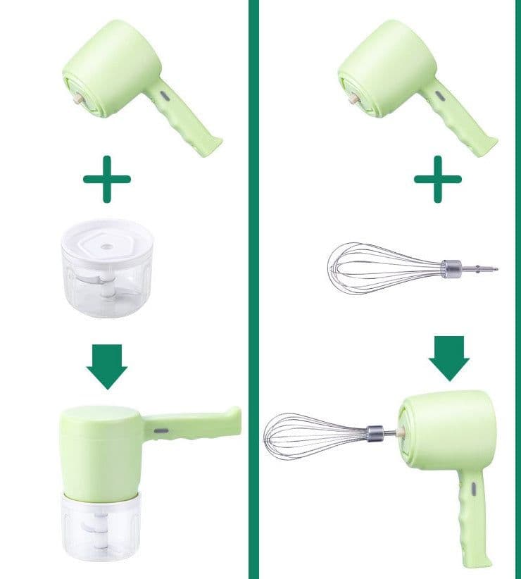 image-Blender 2 In 1 Multifunctional Electric Hand Mixer USB Planetary Handheld Mixer With Bowl Food Processors Chopper Beater Frother
