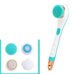 image-Electric Bath Brush Silicone Back Scrubber USB Rechargeable 2 Speeds Rotating Shower Brush Spa Waterproof Body Cleaning Brush