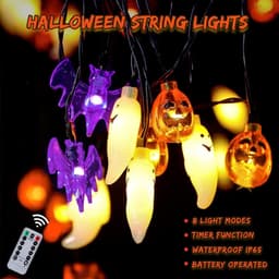 image-LED Halloween Pumpkin Spider Bat Skull String Light Lamp Home Garden Party Outdoor Halloween Decoration Lantern Light