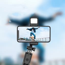 image-Compatible with Apple, Mobile Phone Selfie Stick Bluetooth Integrated Video Camera Bracket Telescopic Live Tripod Phone Stand For Phone Accessorie