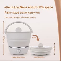 image-Portable Travel Folding Electric Cooker Multifunctional Electric Hot Pot Food Grade Silicone Dormitory Mini Electric Cooker