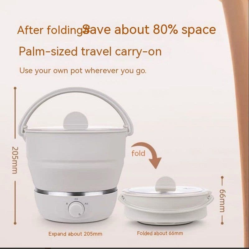image-Portable Travel Folding Electric Cooker Multifunctional Electric Hot Pot Food Grade Silicone Dormitory Mini Electric Cooker