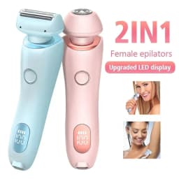 image-2 In 1 Hair Removal Epilator USB Rechargeable Trimmer Women Body Razor Face Leg Armpit Bikini Hand Pubic Shaver Hair Remover