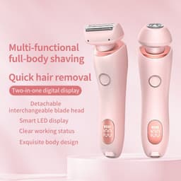 image-2 In 1 Hair Removal Epilator USB Rechargeable Trimmer Women Body Razor Face Leg Armpit Bikini Hand Pubic Shaver Hair Remover