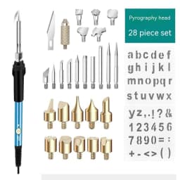 image-Wooden Gourd Pyrography 28 Piece Set Of Carving Accessories
