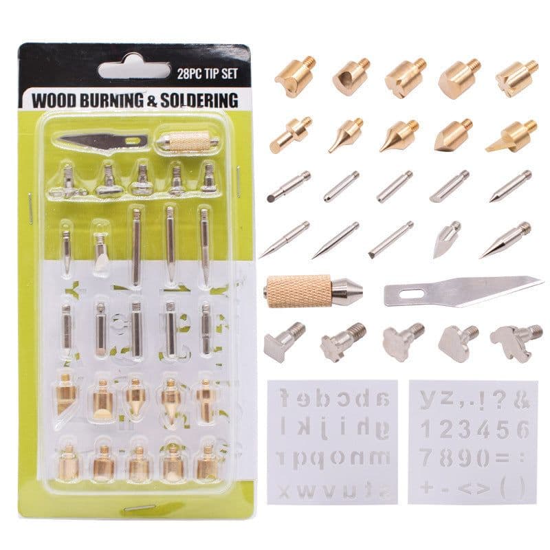 image-Wooden Gourd Pyrography 28 Piece Set Of Carving Accessories