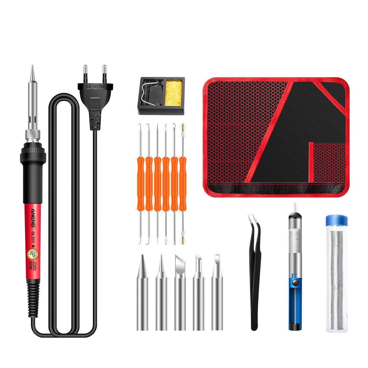 image-Constant Temperature Electric Soldering Iron Set Adjustable Temperature 60W Digital Display Internal Heat Welding