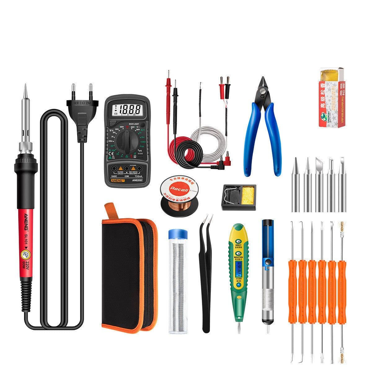 image-Constant Temperature Electric Soldering Iron Set Adjustable Temperature 60W Digital Display Internal Heat Welding