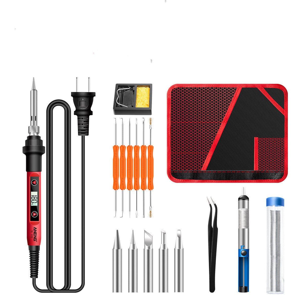 image-Constant Temperature Electric Soldering Iron Set Adjustable Temperature 60W Digital Display Internal Heat Welding