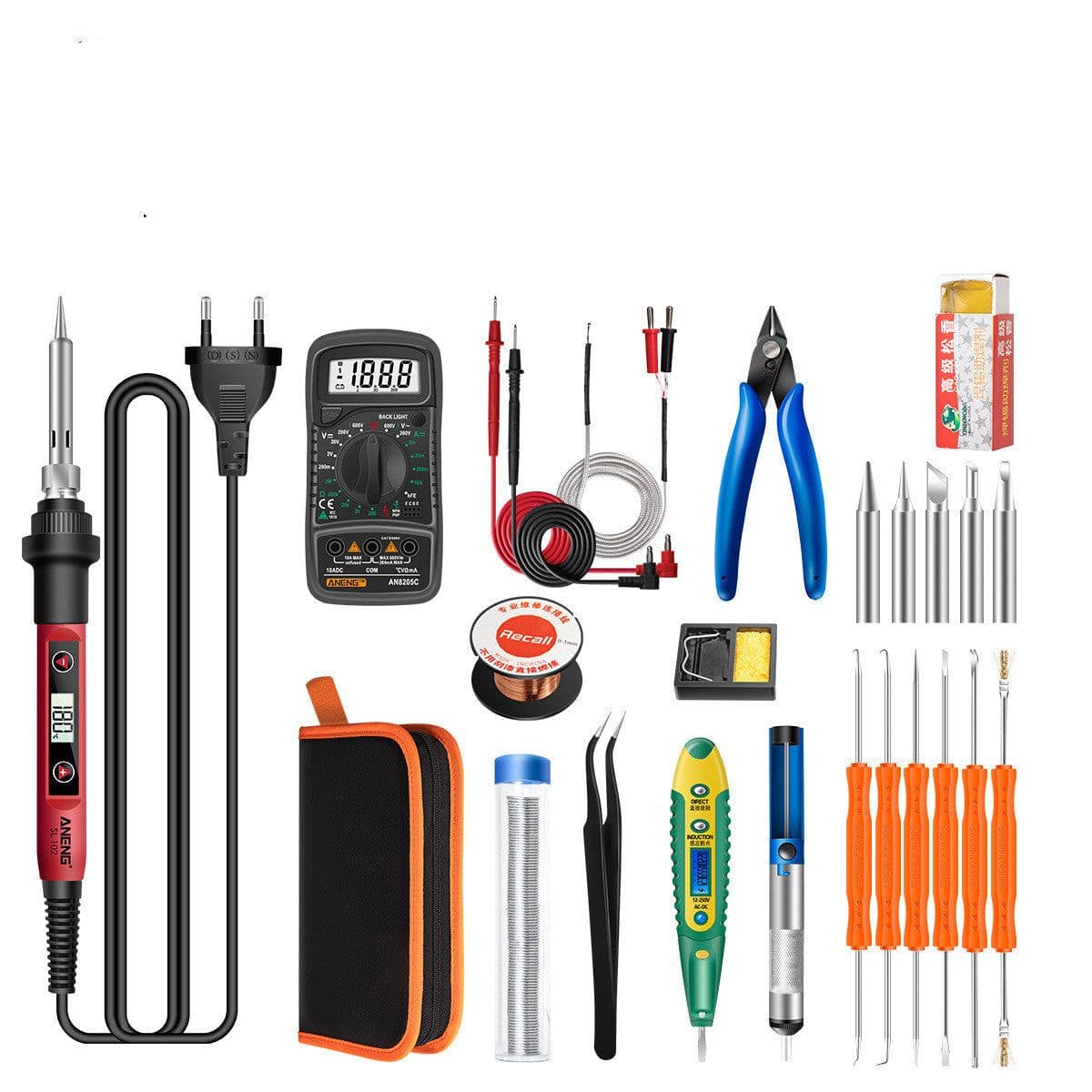 image-Constant Temperature Electric Soldering Iron Set Adjustable Temperature 60W Digital Display Internal Heat Welding