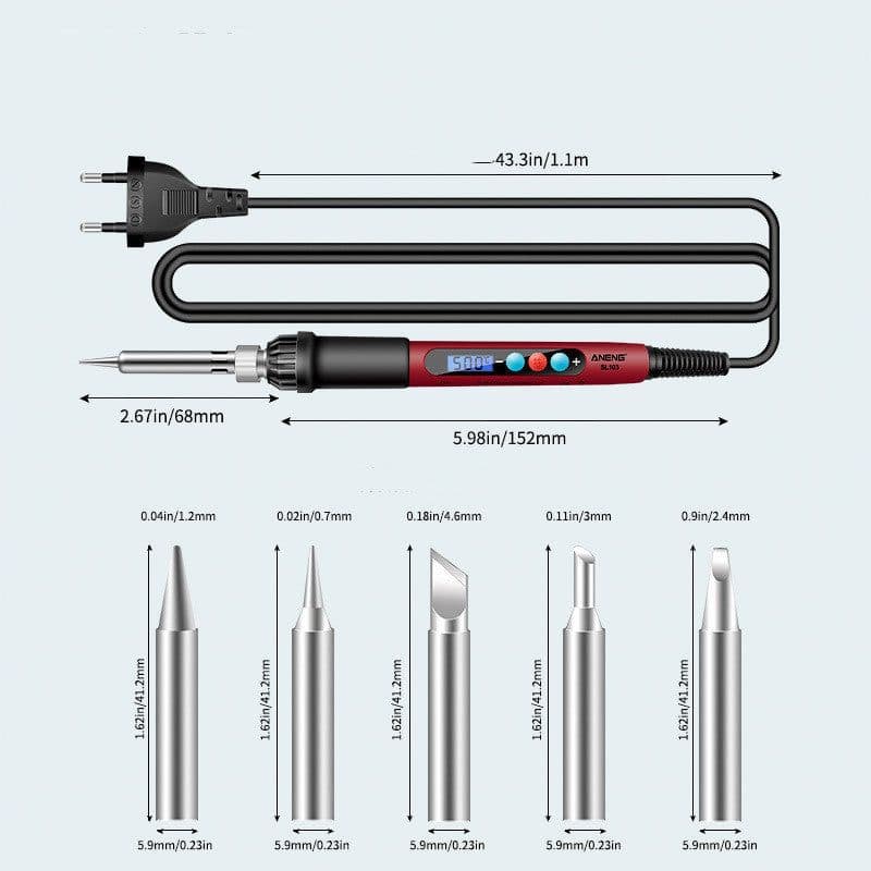 image-Constant Temperature Electric Soldering Iron Set Adjustable Temperature 60W Digital Display Internal Heat Welding