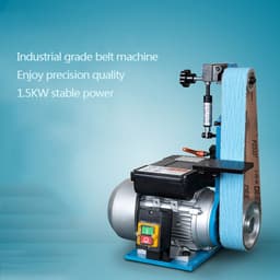 image-Small Vertical Sanding Belt Machine Electric Burr Woodworking Grinding Polishing Machine Knife Sharpening Tool