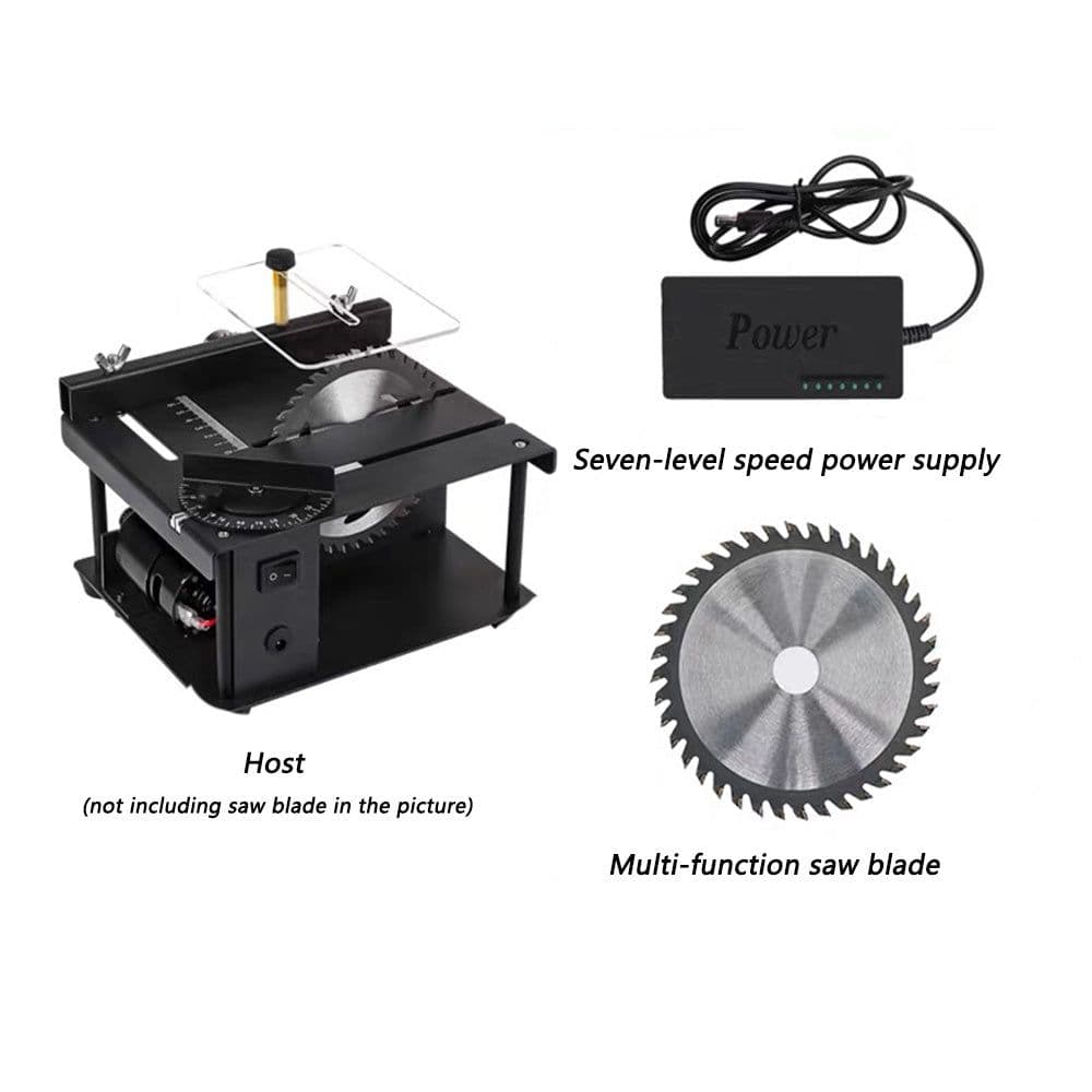 image-Miniature Precision Table Saw, Mini Electric Saw, Small Household Table Saw, Portable Woodworking Sliding Table Saw, Multifunctional Cutting Machine