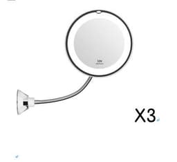 image-360 Swivel 10x Magnifying Bright LED Lighted Makeup Mirror